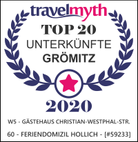 Feriendomzil Hollich gehört in 2020 zu den TOP 20 Unterkünften im Ostseebad Grömitz