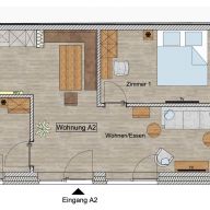 Grundriss des Apartments A2 im Haus Deichwind in der Königsberger Allee 36 in Grömitz 